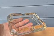 Clear Glass Cigar Rest Ashtray