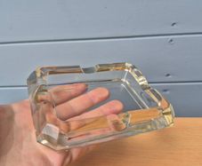Clear Glass Cigar Rest Ashtray