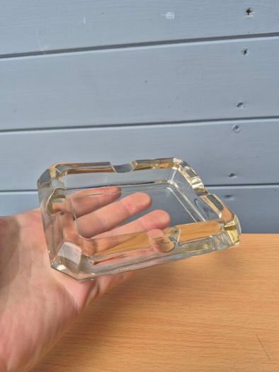 Clear Glass Cigar Rest Ashtray