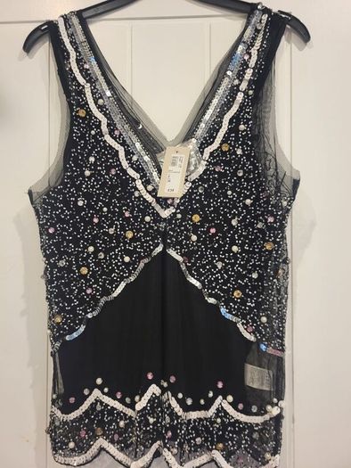 River Island Black Embellished vest top