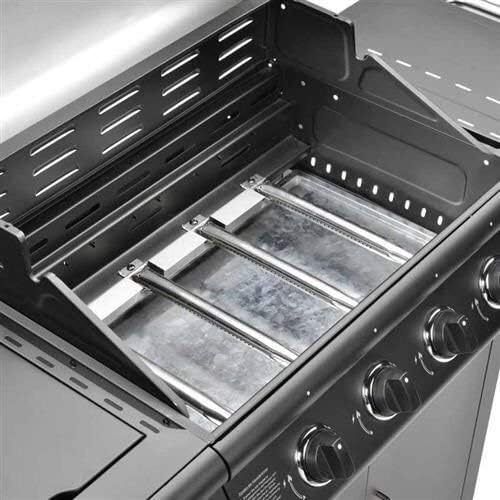 Pro Deluxe 5 Gas Burner 4+1 Barbecue Grill, Steel Warming Rack, Side-Burner, Built-in Temperature Gauge for Home Garden Party Outdoor Cooking (93411)