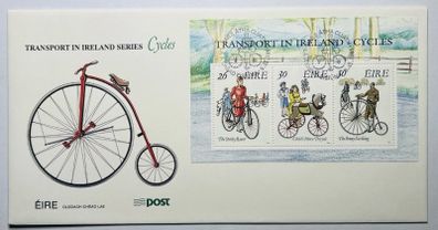 Ireland 1991 EARLY BICYCLES Transport FDC Envelope EIRE Irish Stamps Mini Sheet