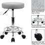 FREE SHIPPING PU Leather Round Rolling Stool with Foot Rest Swivel Height Adjustment Spa Drafting Salon Tattoo Work Office Massage Stools Task Chair Smal Image 5
