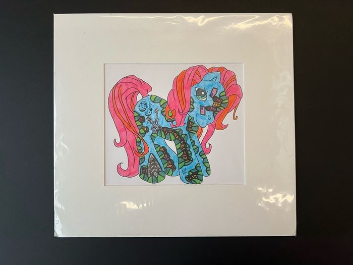 Mounted colourful Anime Print -My Little Pony