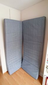 Two IKEA AGOTNES foam mattresses from day bed  size 10x80x200 cm  light grey