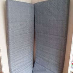 Two IKEA AGOTNES foam mattresses from day bed  size 10x80x200 cm  light grey