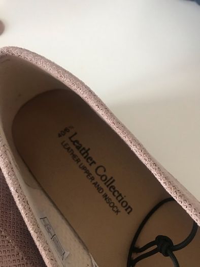 Pink leather loafers