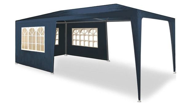 Gazebo 3 x 6 m UV Protection Water-Repellent 6 Side Panels Marquee Party Tent Window Garden Tent Solid