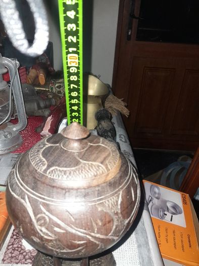 A Beautiful Large Old African Carved Wooden Tobbacco Jar with Lid Postage Available on all my Items or Collection in Rochfortbridge Westmeath,