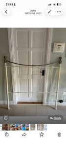 Elegant Cream Metal Double Bed Headboard
