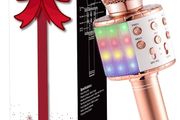 MULTIPLE COLOURS AVAILABLE Microphone for Kids Adults, Wireless Bluetooth Microphone with Flashing Colorful LED Lights Portable Speaker Karaoke Machine, Home KTV Player Support Android &amp; iOS Devices for Party Singing