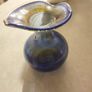 Studio Art Glass Bud Vase Ittig Glasatelier 5  inches Jack in the Pulpit Hand Blown Blue Image 2