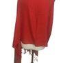 Ladies Red Paisley Rectangular Wrap Shawl With Tassle Fringe L 70 In X W 27 In Image 6