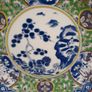 Imari cobalt blue and Iron Red plate bamboo Image 4