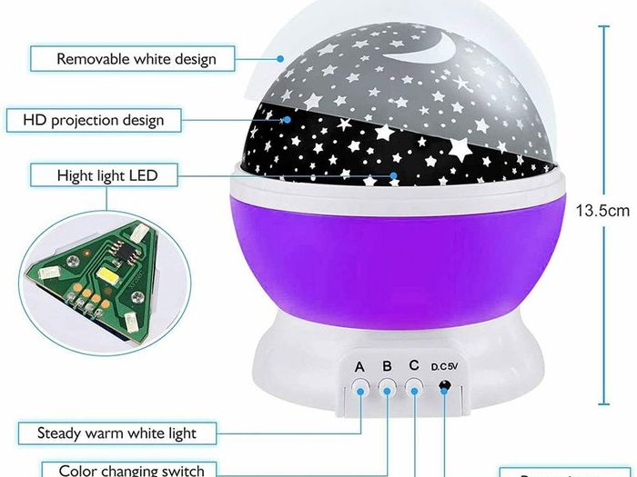 Rotating Projection Lamp USB LED Night Light Sky Moon Star Master Projector for Kids Baby Sleep Lighting