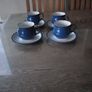 Denby Imperial Blue Vups & Saucers x 4 Image 2