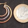 9ct three tones yellow, white,and rose gold triple hoop earrings Image 4