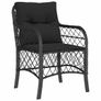 Garden Chairs with Cushions 2 pcs Black Poly Rattan Image 6