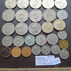 A Lot of 220+ grams of coins from Zambia (1968-2013)