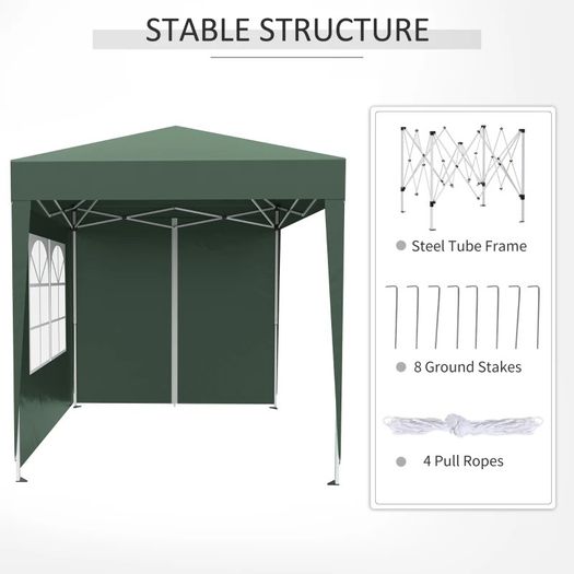 NEW SALE | 2 x 2m Pop Up Gazebo, with Side Walls and Windows - White