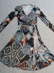 ladies designer viscosa natural dress uk8
