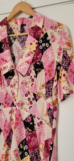 Nobody's Child pink floral midi Sz 14UK