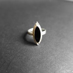 Vintage Black Onyx 925 Sterling Silver Ring