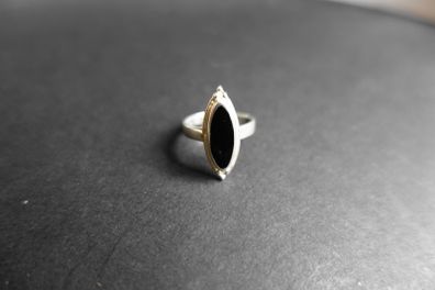 Vintage Black Onyx 925 Sterling Silver Ring