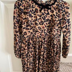Next Girls Leopard Print Dress with Black Velvet Bow - see 4 pics