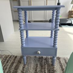 Parker Bobbin Purple Acacia Wood Side Table from Oliver Bonas
