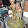 Vintage Working Table Lamp Sculpture of a Boy and Girl with Puppy, Postage available or Collection, Image 3