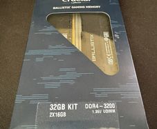 Crucial Ballistix 3200 MHz DDR4 Gaming Memory Kit - 32GB (16GBx2)