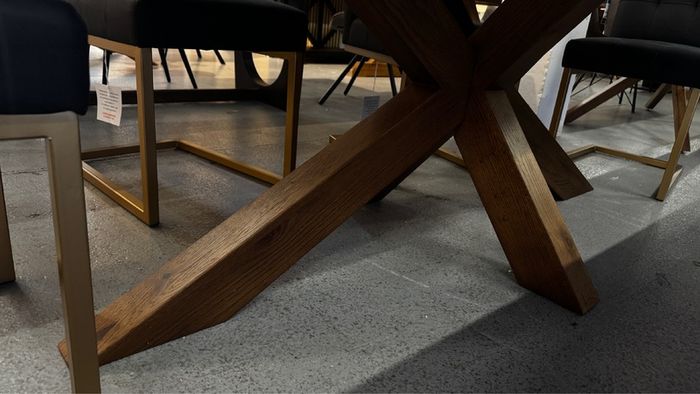 220cm Oval Oak Dining Table Ex Display Like New