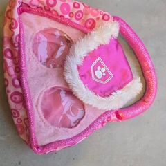 2007 Puppy In My Pocket Pink Care Bag Convertible Purse Furry Coin Bag MEG