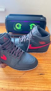 Air Jordan 1 Mid Anthracite Gym Red (Authentic) - Size UK 9 / EU 44