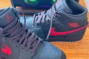 Air Jordan 1 Mid Anthracite Gym Red (Authentic) - Size UK 9 / EU 44