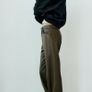 Fab Zara High Waist Khaki Green Faux Leather Straight Wide Leg Trousers   Size L UK 14 Runs big Image 5