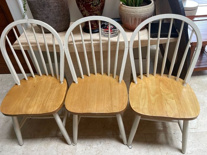 6 x Gorgeous Sturdy Wooden Kitchen Dining Chairs - Can Deliver