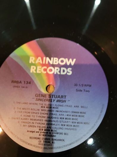 Gene Stuart Sincerely Irish LP Vinyl Record
