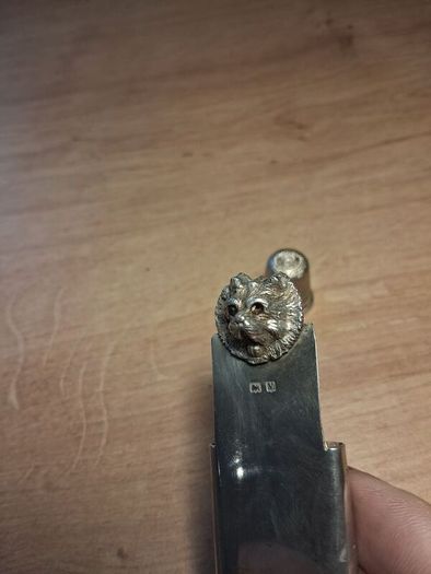Early 20th Century Sterling Silver Money Clip and Thimble