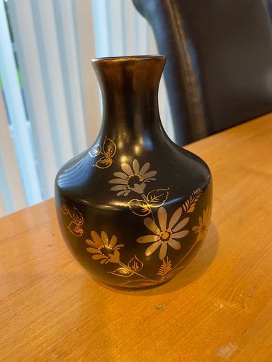 Black and Gold Mid-Century Vase