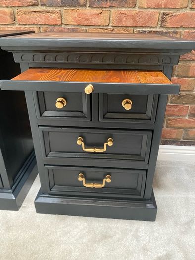 Pair of Rustic Mexican Pine Bedside Lockers