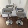 Pair of Grey Bar Chairs with Armrests Image 4
