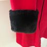 Red fur lined coat Image 3
