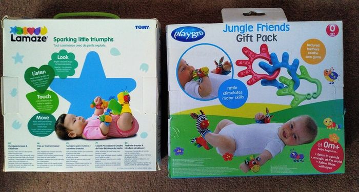 New unopened baby gifts suitable for making up baby hampers with