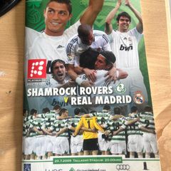 Shamrock rovers vs Madrid programme and ticket