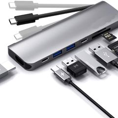 New 4K Type- C USB Hub 7 in 1 Adapter with HDMI+ PD+ 2 USB Port + SD