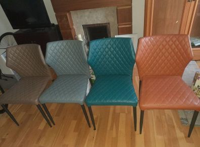 Multi-coloured Dining chairs x 4
