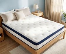 Double Mattresses - 4FT6, 10 Inch Memory Foam with Pocket Spring Hybrid, Medium Support, Motion Isolation