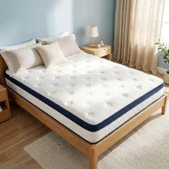 Double Mattresses - 4FT6, 10 Inch Memory Foam with Pocket Spring Hybrid, Medium Support, Motion Isolation